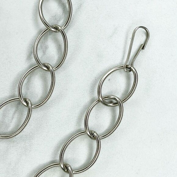 Silver Tone Simple Ball Charm Metal Chain Link Belt Extra Small/Small (XS/S) ✨ - Picture 10 of 10